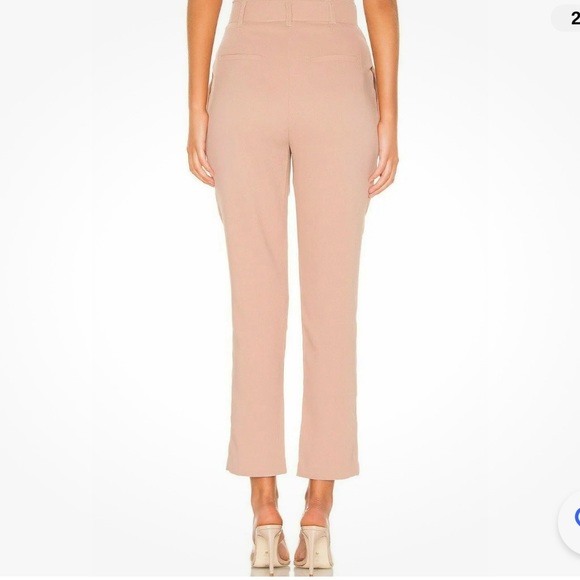 JOIE IANNA PANTS pink Pleated Belted Crepe Tapered Cropped $248 - Picture 2 of 5